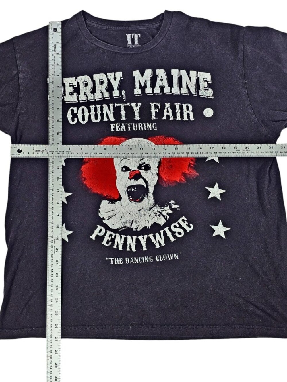 IT Movie Pennywise Clown Graphic T-Shirt Mens XL Black Horror Film Promo